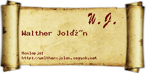 Walther Jolán névjegykártya